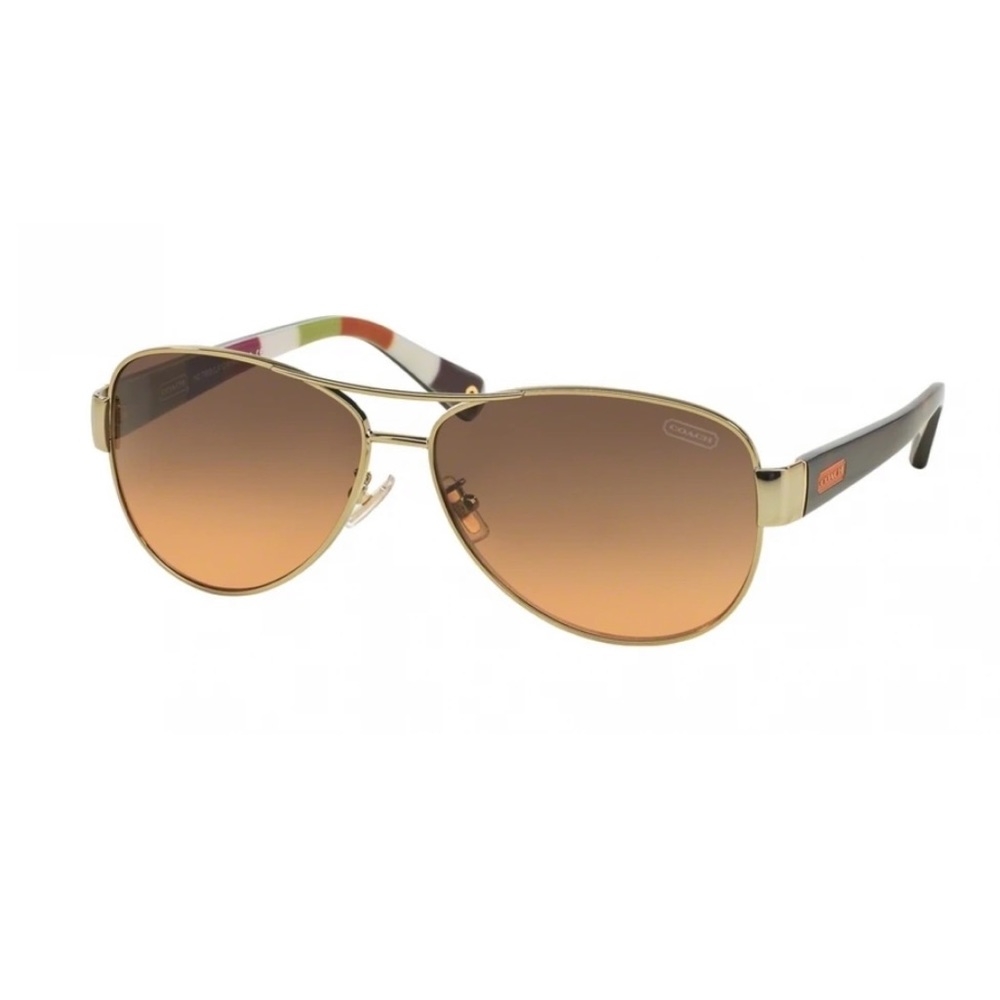 Coach Kristina Aviator Sunglasses (gold/orange)